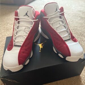 Air Jordan Red and White Sneakers